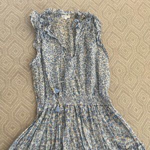 Poupette St Barth Clara Blue Printed Mini Dress Dress L